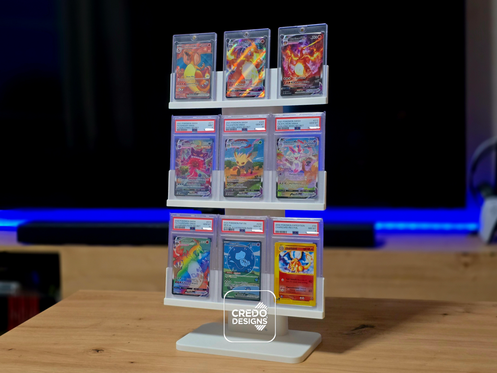 3x3 Graded Slab Universal Modern Display Stand